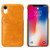 iPhone XR Fierre Shann Retro Oil Wax Texture PU Leather Case with Card Slots - Yellow