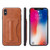 iPhone XS Max Fierre Shann Full Coverage Protective Leather Case with Holder & Card Slot - Brown