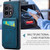 OnePlus 11 Fierre Shann Crazy Horse Card Holder Back Cover PU Phone Case - Blue