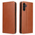 Samsung Galaxy A13 5G Fierre Shann PU Genuine Leather Texture Leather Phone Case - Brown