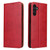 Samsung Galaxy A13 5G Fierre Shann PU Genuine Leather Texture Leather Phone Case - Red