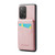 Samsung Galaxy A23 4G / 5G Fierre Shann Crazy Horse Card Holder Back Cover PU Phone Case - Pink