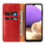 Samsung Galaxy A32 5G Fierre Shann PU Genuine Leather Texture Horizontal Flip Leather Case with Holder & Card Slots & Wallet - Red