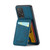 Samsung Galaxy A33 5G Fierre Shann Crazy Horse Card Holder Back Cover PU Phone Case - Blue