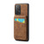 Samsung Galaxy A33 5G Fierre Shann Crazy Horse Card Holder Back Cover PU Phone Case - Brown