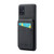 Samsung Galaxy A51 5G Fierre Shann Crazy Horse Card Holder Back Cover PU Phone Case - Black