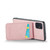 Samsung Galaxy A51 5G Fierre Shann Crazy Horse Card Holder Back Cover PU Phone Case - Pink