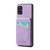 Samsung Galaxy A51 5G Fierre Shann Crazy Horse Card Holder Back Cover PU Phone Case - Purple