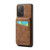 Samsung Galaxy A52 4G / 5G Fierre Shann Crazy Horse Card Holder Back Cover PU Phone Case - Brown