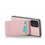 Samsung Galaxy A53 5G Fierre Shann Crazy Horse Card Holder Back Cover PU Phone Case - Pink