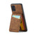 Samsung Galaxy A71 5G Fierre Shann Crazy Horse Card Holder Back Cover PU Phone Case - Brown