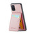 Samsung Galaxy A71 5G Fierre Shann Crazy Horse Card Holder Back Cover PU Phone Case - Pink