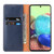 Samsung Galaxy A71 5G Fierre Shann PU Genuine Leather Texture Horizontal Flip Leather Case with Holder & Card Slots & Wallet - Blue