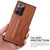 Samsung Galaxy Note20 Fierre Shann Full Coverage Protective Leather Case with Holder & Card Slot - Brown