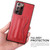 Samsung Galaxy Note20 Fierre Shann Full Coverage Protective Leather Case with Holder & Card Slot - Red