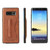 Fierre Shann Galaxy Note 8 Full Coverage Protective Leather Case with Holder & Card Slot - Brown