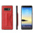 Fierre Shann Galaxy Note 8 Full Coverage Protective Leather Case with Holder & Card Slot - Red