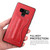 Fierre Shann Full Coverage Protective Leather Case Galaxy Note9, with Holder & Card Slot - Red