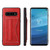 Fierre Shann Full Coverage Protective Leather Case Galaxy S10, with Holder & Card Slot  - Red