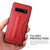 Galaxy S10e Fierre Shann Full Coverage Protective Leather Case with Holder & Card Slot - Red