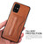 Galaxy S20 Fierre Shann Full Coverage PU Leather Protective Case with Holder & Card Slot - Brown