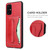 Galaxy S20 Fierre Shann Full Coverage PU Leather Protective Case with Holder & Card Slot - Red