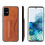 Galaxy S20+ Fierre Shann Full Coverage PU Leather Protective Case with Holder & Card Slot - Brown