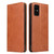 Galaxy S20+ Fierre Shann PU Genuine Leather Texture Horizontal Flip Leather Case with Holder & Card Slots & Wallet - Brown