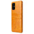 Galaxy S20+ Fierre Shann Retro Oil Wax Texture PU Leather Case with Card Slots - Yellow