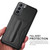 Samsung Galaxy S21 5G Fierre Shann Full Coverage Protective Leather Case with Holder & Card Slot - Black