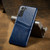 Samsung Galaxy S21 5G Fierre Shann Oil Wax Texture Leather Back Cover Case - Blue