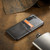 Samsung Galaxy S21 5G Fierre Shann Oil Wax Texture Leather Back Cover Case - Grey