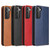 Samsung Galaxy S21 FE 5G Fierre Shann PU Genuine Leather Texture Leather Phone Case - Black