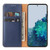 Samsung Galaxy S21 FE 5G Fierre Shann PU Genuine Leather Texture Leather Phone Case - Blue