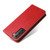 Samsung Galaxy S21 FE 5G Fierre Shann PU Genuine Leather Texture Leather Phone Case - Red