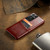 Samsung Galaxy S21 Ultra 5G Fierre Shann Oil Wax Texture Leather Back Cover Case - Brown