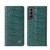 Samsung Galaxy S21+ 5G Fierre Shann Crocodile Texture Magnetic Horizontal Flip Genuine Leather Case with Holder & Card Slot - Green