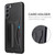 Samsung Galaxy S21+ 5G Fierre Shann Full Coverage Protective Leather Case with Holder & Card Slot - Black