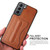 Samsung Galaxy S21+ 5G Fierre Shann Full Coverage Protective Leather Case with Holder & Card Slot - Brown