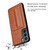Samsung Galaxy S21+ 5G Fierre Shann Full Coverage Protective Leather Case with Holder & Card Slot - Brown
