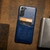 Samsung Galaxy S21+ 5G Fierre Shann Oil Wax Texture Leather Back Cover Case - Blue Samsung Galaxy S21+ 5G Fierre Shann Oil Wax Texture Leather Back Cover Case - Blue
