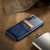 Samsung Galaxy S21+ 5G Fierre Shann Oil Wax Texture Leather Back Cover Case - Blue Samsung Galaxy S21+ 5G Fierre Shann Oil Wax Texture Leather Back Cover Case - Blue