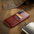 Samsung Galaxy S21+ 5G Fierre Shann Oil Wax Texture Leather Back Cover Case - Brown