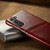 Samsung Galaxy S21+ 5G Fierre Shann Oil Wax Texture Leather Back Cover Case - Red