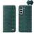 Samsung Galaxy S22 5G Fierre Shann Crocodile Texture Magnetic Genuine Leather Phone Case - Green