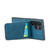 Samsung Galaxy S22 Ultra 5G Fierre Shann Crazy Horse Card Holder Back Cover PU Phone Case - Blue