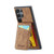 Samsung Galaxy S22 Ultra 5G Fierre Shann Crazy Horse Card Holder Back Cover PU Phone Case - Brown