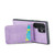 Samsung Galaxy S22 Ultra 5G Fierre Shann Crazy Horse Card Holder Back Cover PU Phone Case - Purple