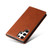 Samsung Galaxy S22 Ultra 5G Fierre Shann PU Genuine Leather Texture Leather Phone Case - Brown