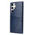 Samsung Galaxy S22 Ultra 5G Fierre Shann Retro Oil Wax Texture PU Leather Phone Case with Card Slots - Blue